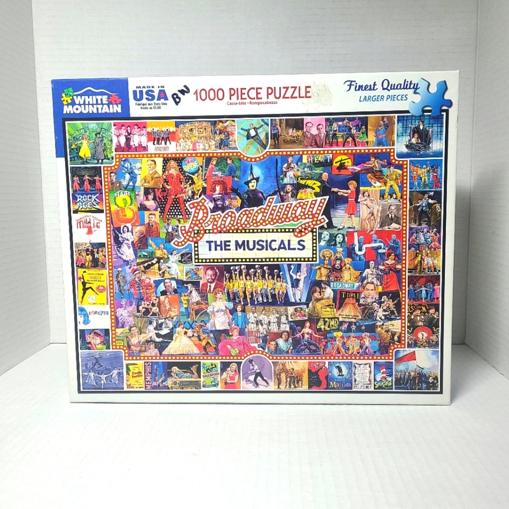 White Mountain Broadway The Musicals 1000pc Puzzle #1094 Complete